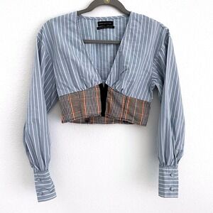 Urban Outfitters Long Sleeve Striped Crop Top